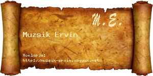 Muzsik Ervin névjegykártya