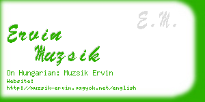 ervin muzsik business card